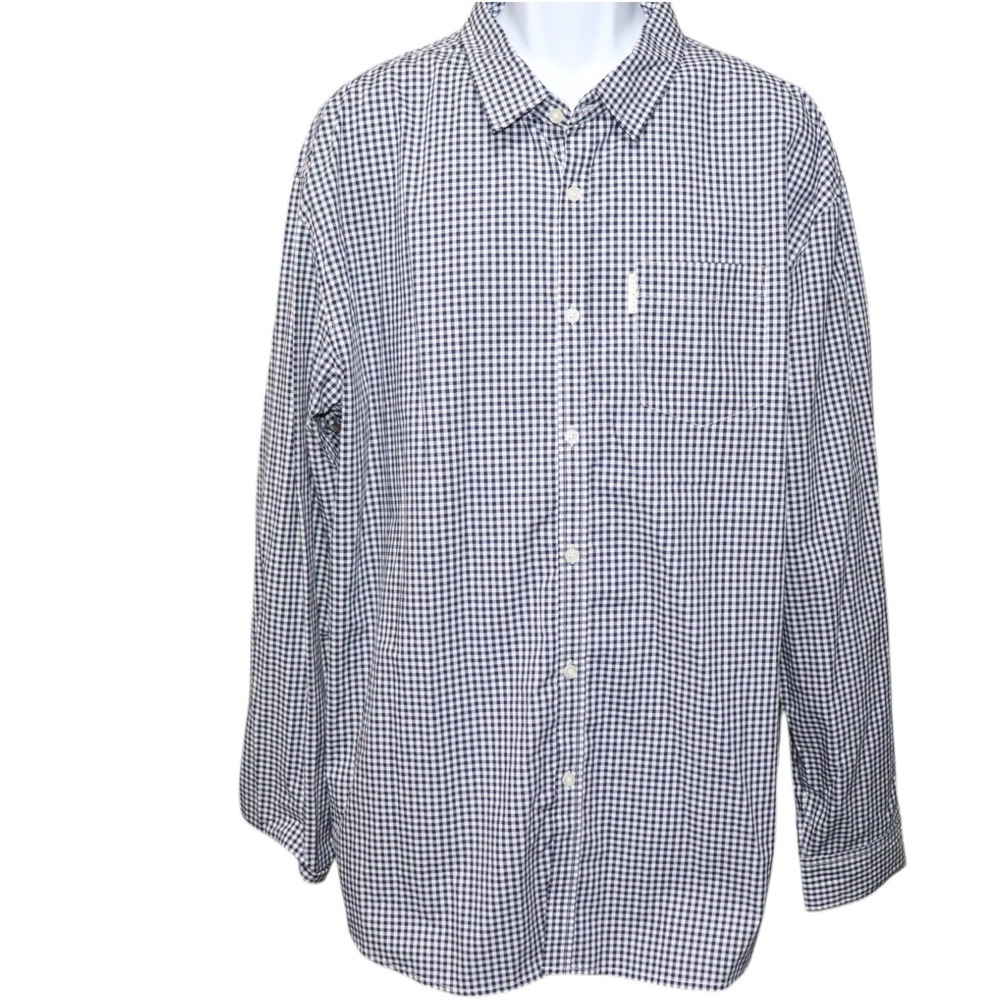 Marc Ecko Men's Cut &‎ Sew Dobby Plaid Shirt XXL Gingham Long Sleeve Button Down